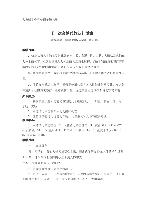《一次奇妙的旅行》的教学设计