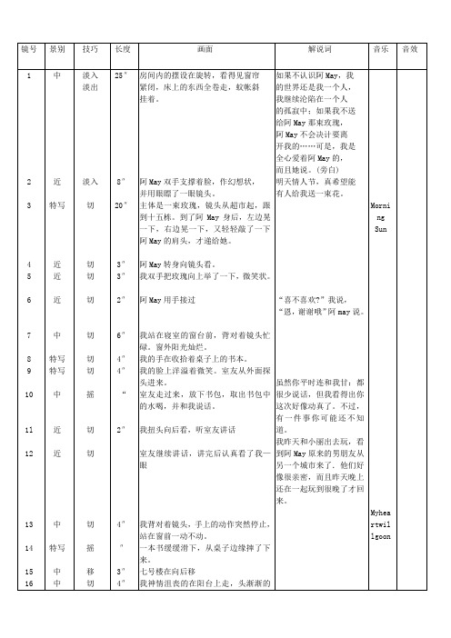 分镜头稿本 例子