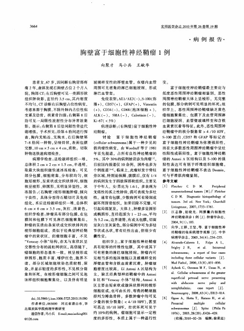 胸壁富于细胞性神经鞘瘤1例