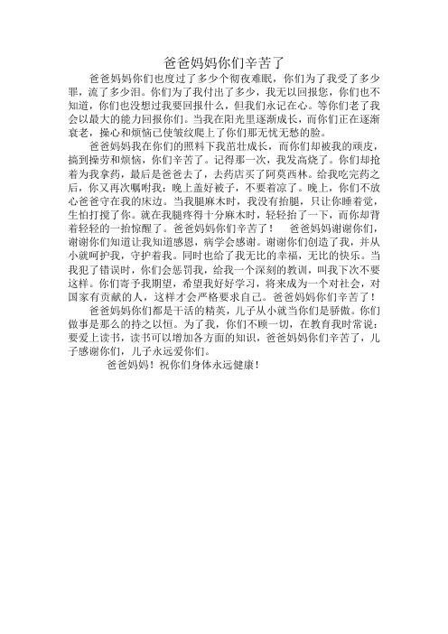 爸爸妈妈你们辛苦了