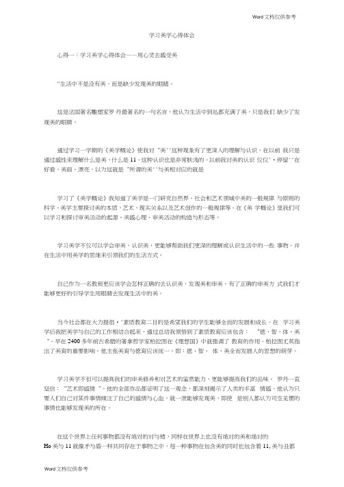 学习美学心得体会