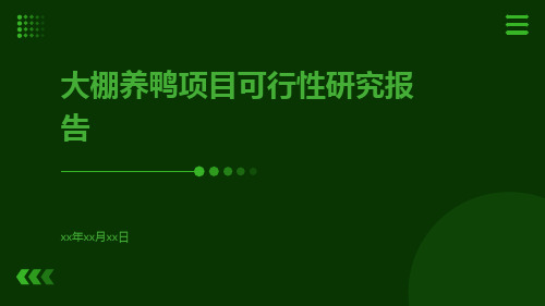 扶贫大棚养鸭项目可行性研究报告