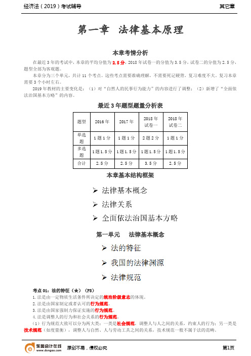 第02讲_第一章考情、法的特征、我国的法律渊源、法律规范、法律关系的概念和种类、法律关系主体的种类
