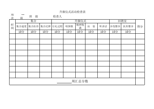 升旗仪式评比表