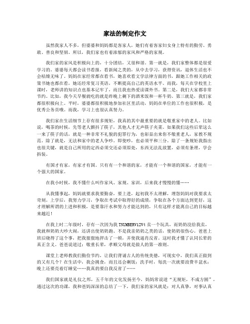 家法的制定作文
