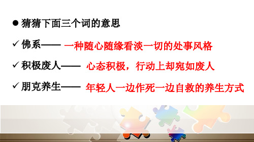 人教版语文必修一 《新词新语与流行文化》课件 (共30张)