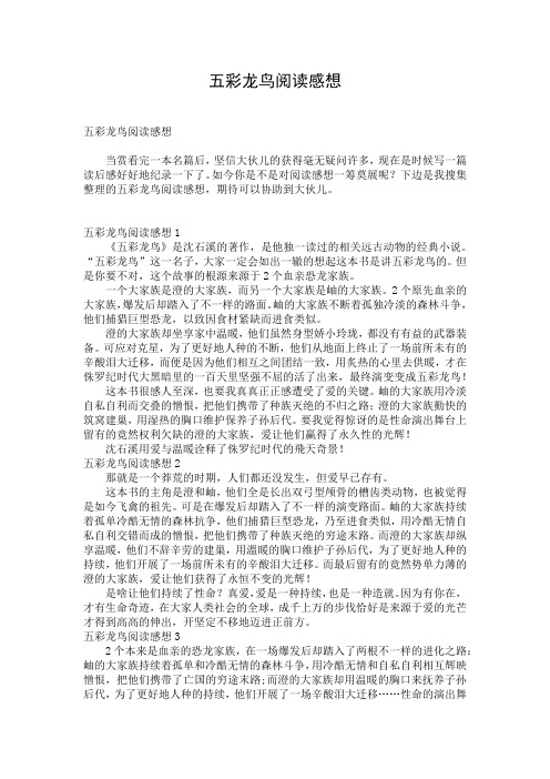 五彩龙鸟阅读感想