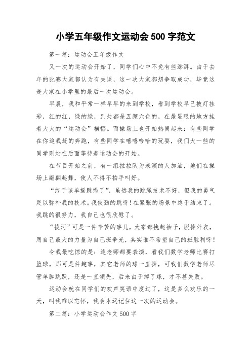 小学五年级作文运动会500字范文_作文