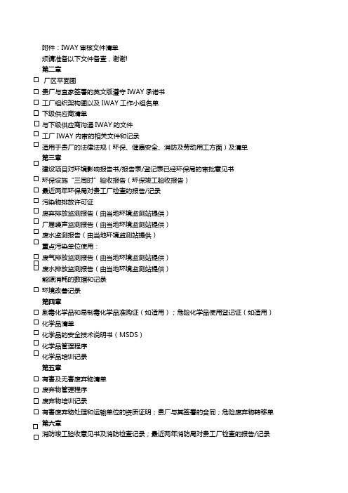 IWAY审核文件列表Transport