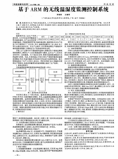 基于ARM的无线温湿度监测控制系统