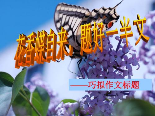 花香蝶自来,题好一半文——拟题