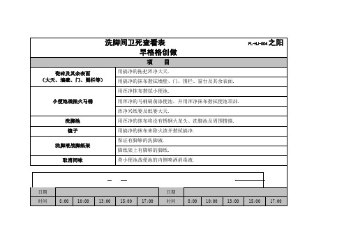 洗手间清洁检查记录表