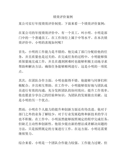 绩效评价案例