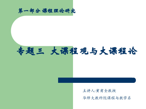 大课程观与大课程论