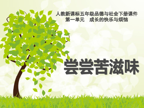 人教新课标品德与社会五年级下册《尝尝苦滋味》课件课件PPT