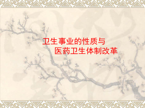 卫生经济学--卫生事业性质与医药卫生体制改革