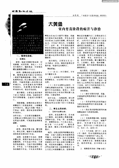 大黄鱼室内育苗阶段的病害与诊治