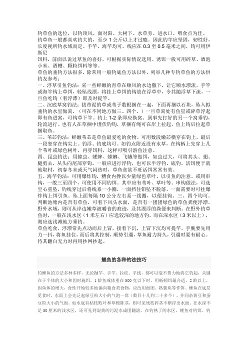 草鱼钓法