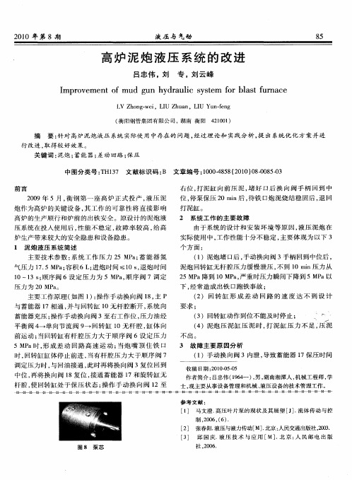 高炉泥炮液压系统的改进