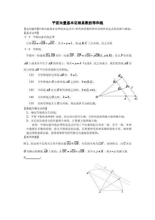 平面向量基本定理系数的等和线