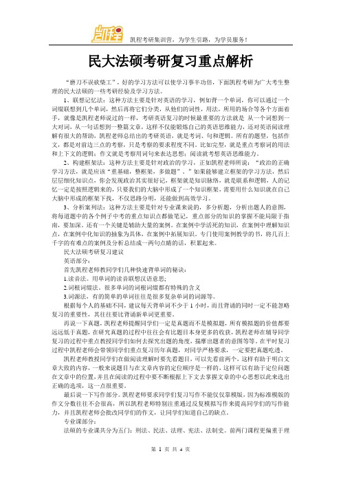 民大法硕考研复习重点解析