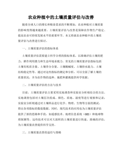 农业种植中的土壤质量评估与改善