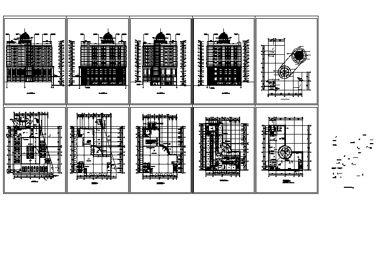 某酒店建筑设计方案及施工全套CAD图案