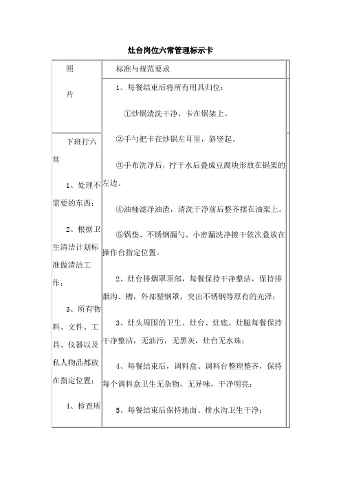 灶台管理卡