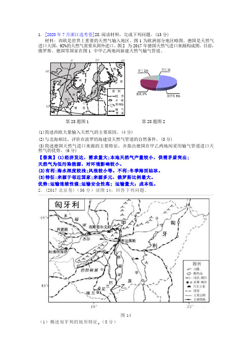 欧洲历年高考题