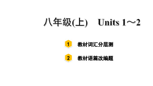 中考英语总复习单词词汇分册分层测验初中人教版教材八年级(上) Units 1~2