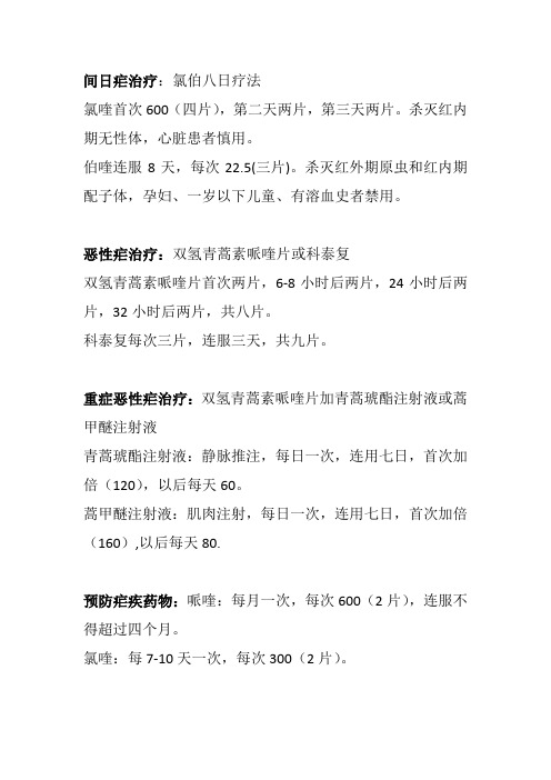 疟疾用药