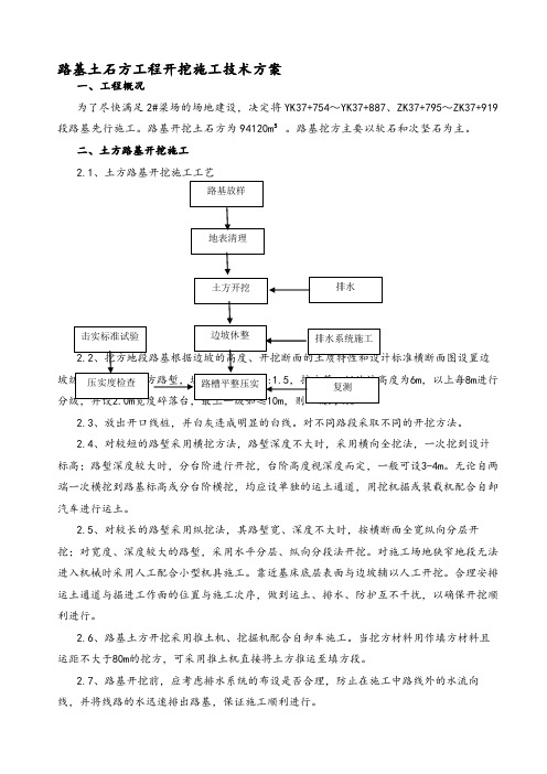 路基挖方工程施工组织设计方案