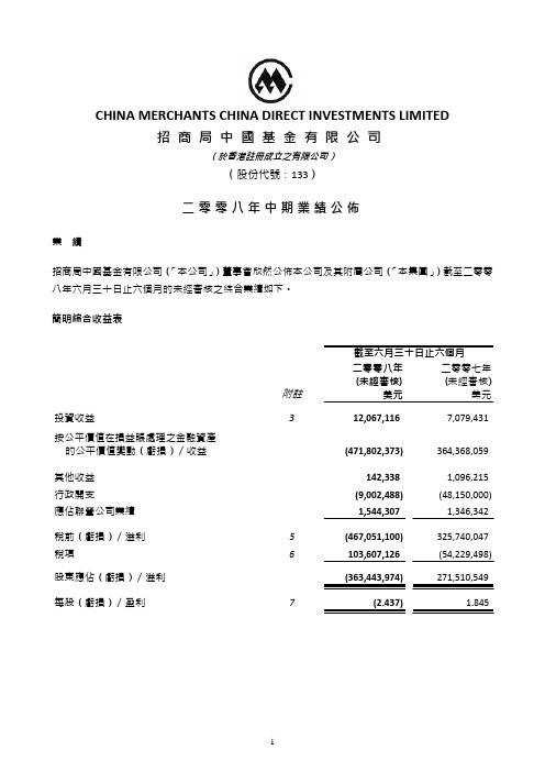 1CHINAMERCHANTSCHINADIRECTINVESTMENTSLIMITED