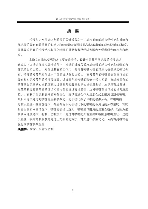 脉冲水射流喷嘴设计毕业论文