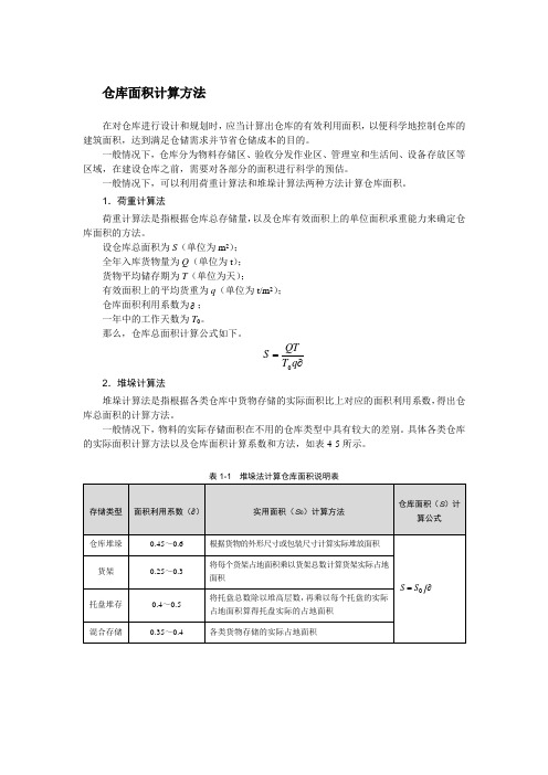 仓库面积计算方法