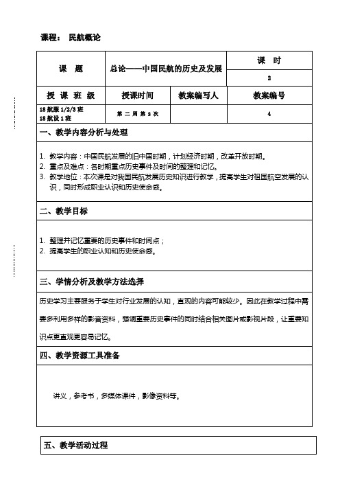 民航概论教案 中国民航历史