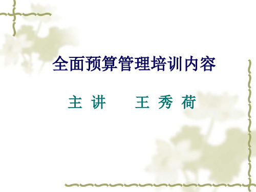 全面预算管理培训讲义(ppt 169页)