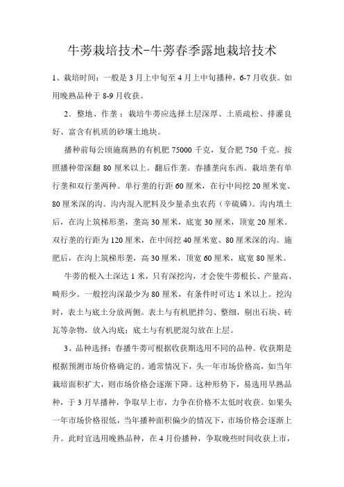 牛蒡栽培技术