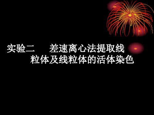 实验三 差速离心法提取线粒体及线粒体的活体染色