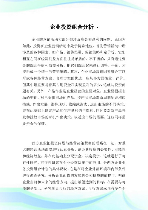 企业投资组合分析.doc