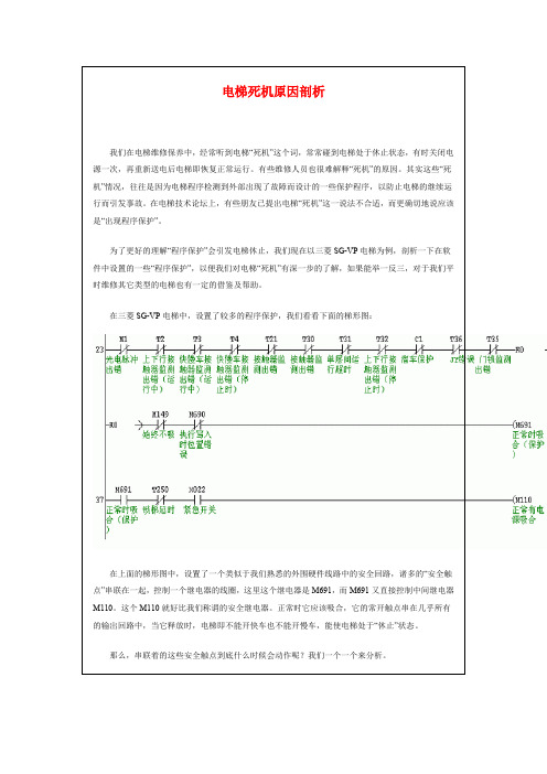 三菱SG-VP型电梯死机分析