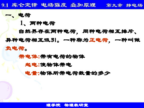 9.1 库仑定律 电场强度 叠加原理