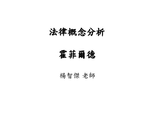 霍菲尔德的法律概念分析学说