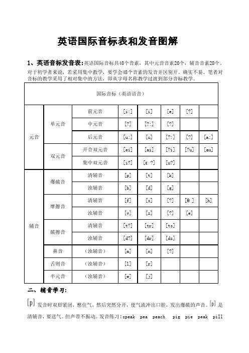 英语国际音标表和发音图解