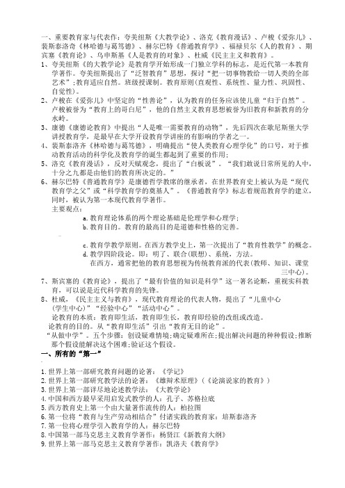 重要教育家与代表作