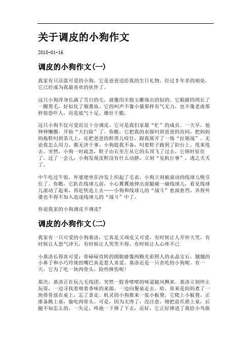 关于调皮的小狗作文.