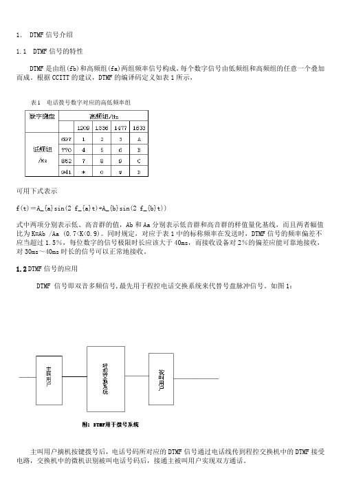 dtmf信号介绍