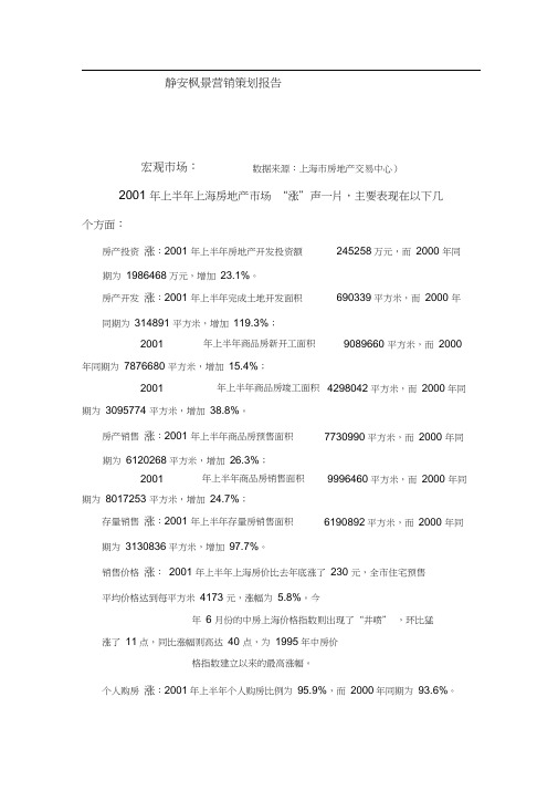枫景营销策划报告