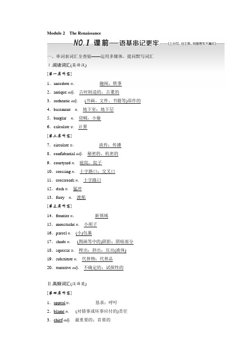 标题-2018-2019学年高中新三维一轮复习英语外研版：选修八 Module 2 The Renaissance