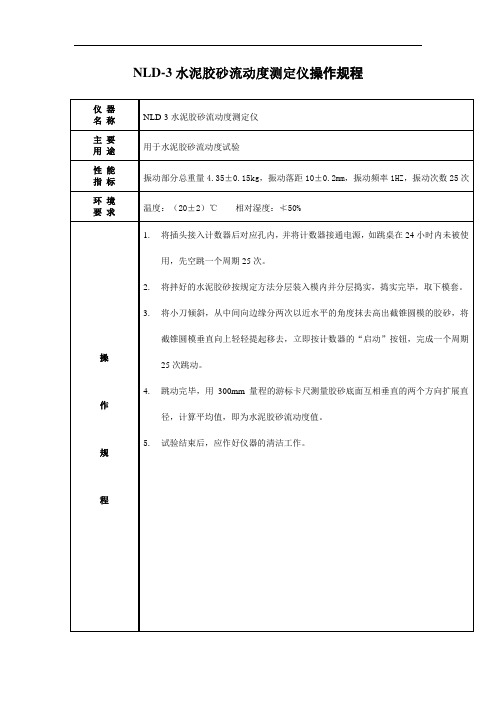 NLD3水泥胶砂流动度测定仪操作规程